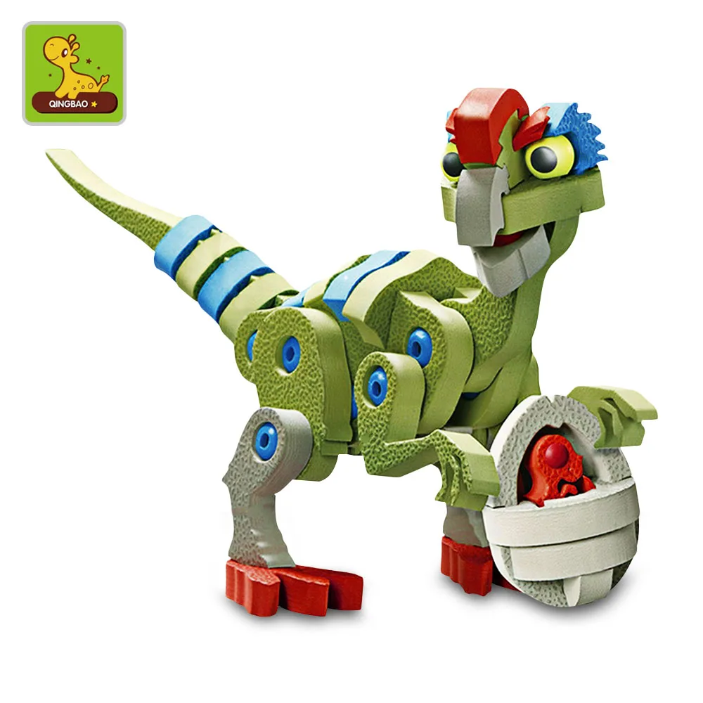 

60pcs 3D Foam Spliced Stealing Egg Dragon DIY EVA Foam Model Building Blocks Kit Water Resistance Stimulating Toy For Kids