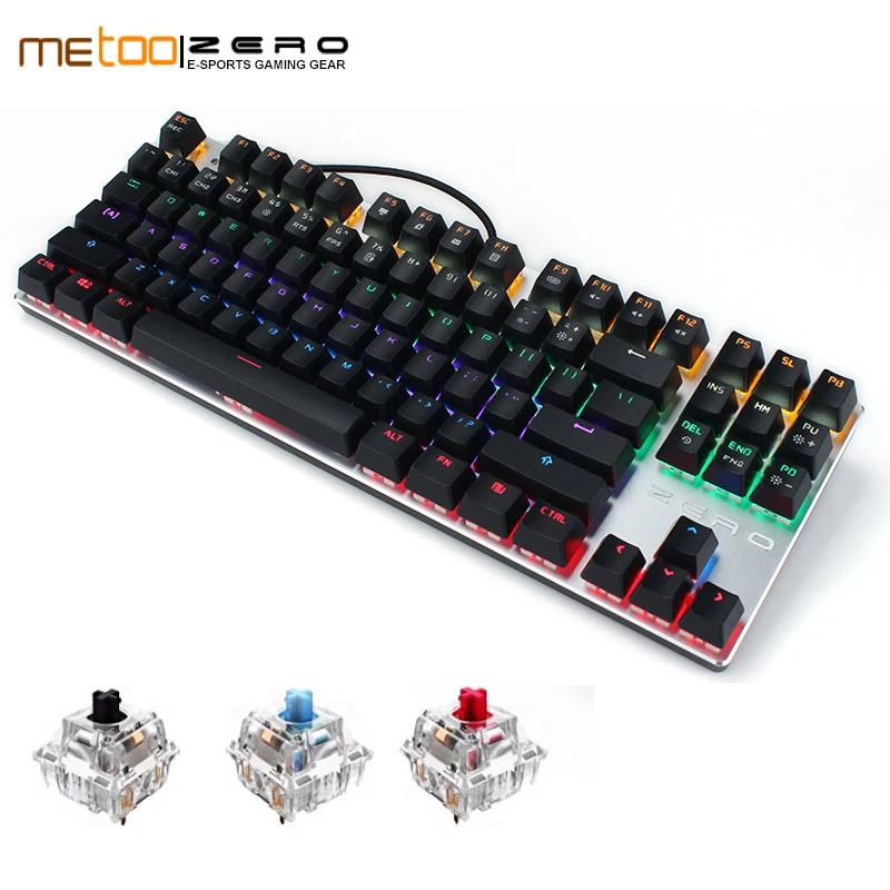

Professional gaming mechanical keyboard 104/87 keys Anti-ghosting Luminous blue Red black switch LED Backlit USB Wired keyboard