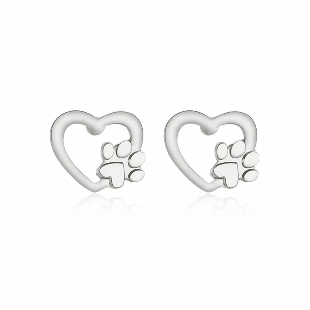 

Aliexpress Earrings Simple Love Dog Claws Hollow Heart Earrings Gift