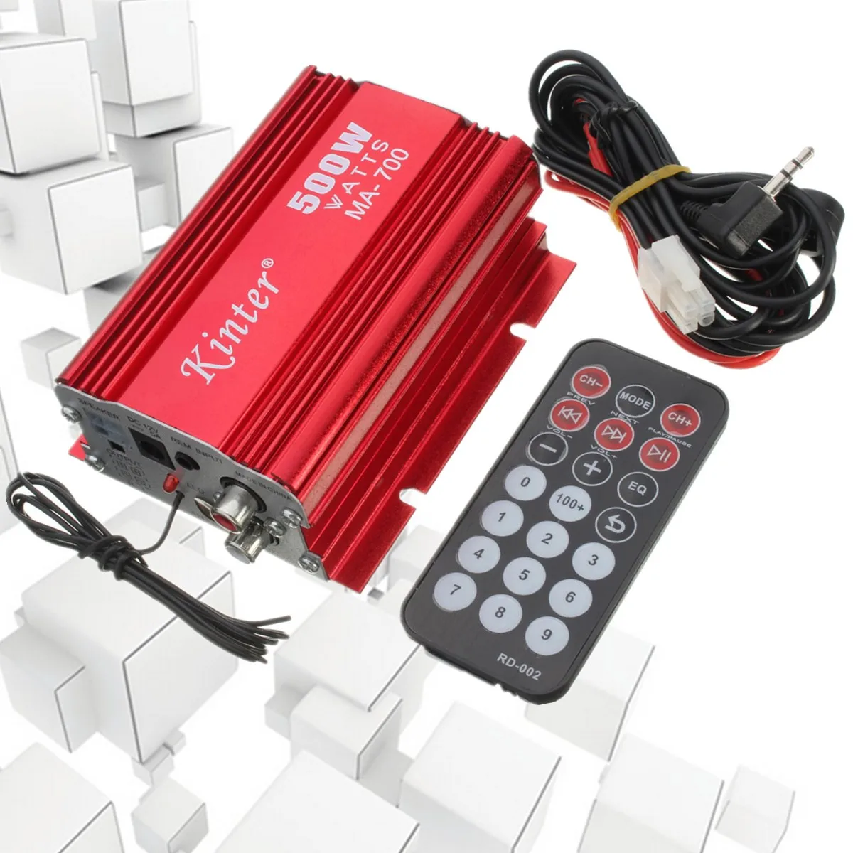 500W 12V MA-700 автомобиля мотоцикла мопеда 2CH 2 канальный аудио усилитель USB MP3 FM Красный Авто Аудио Мощность усилитель плеер