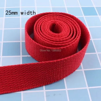 

10yards 25mm 1" width Red Color Canvas Webbing Fabric Strap Ribbon for Tape Bag garment accessories