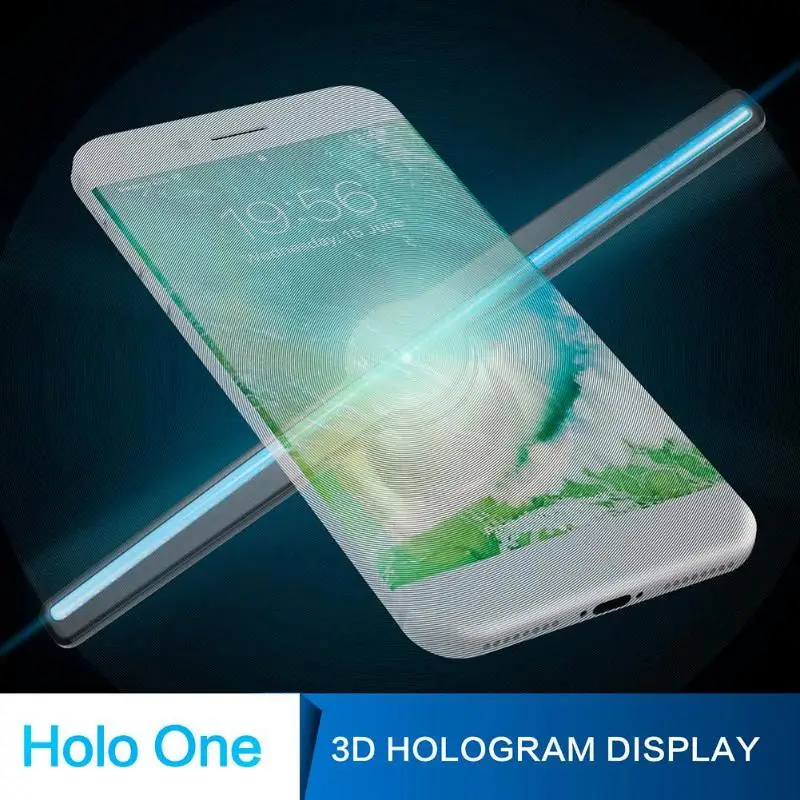 50cm/1.64ft 3D Holographic WiFi Projector Display Fan Portable LED Unique Hologram Player Projector