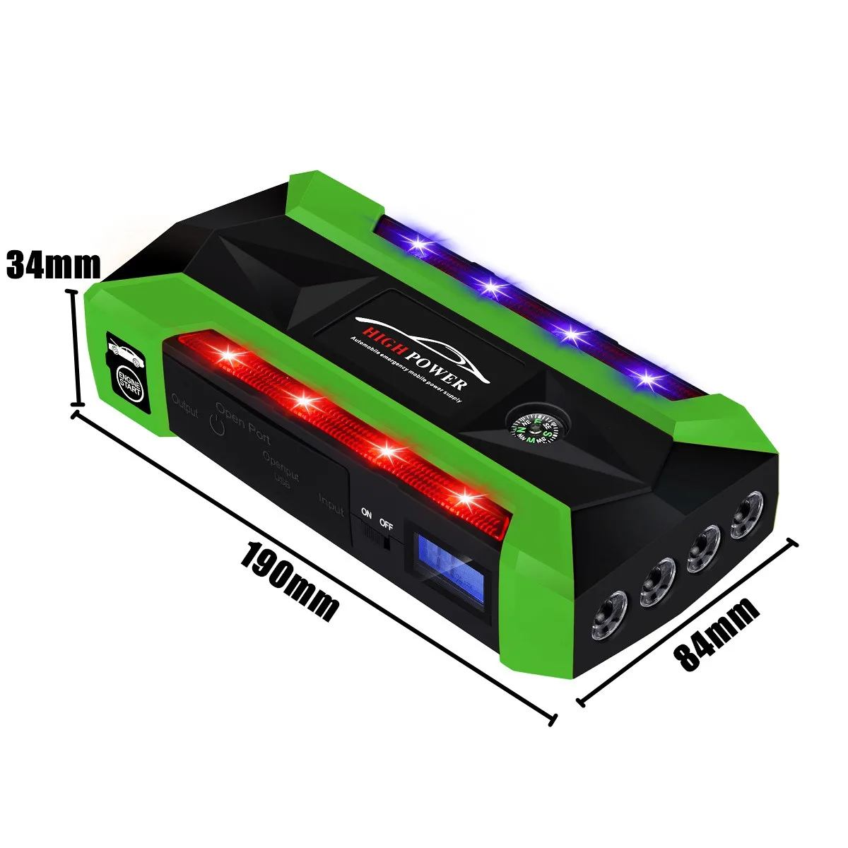 Multi-Function Portable 89800mAh Emergency Battery Charger Car Jump Starter 4 Lamp USB Power Bank Starting Device US/UK/AU/EU
