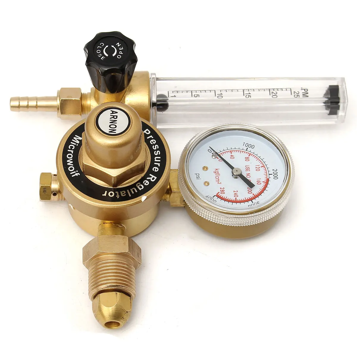 AR Argon CO2 Gauge Pressure Regulator Mig Tig Flow Meter Control Valve Reducer Welding Gas Single Tube Aquarium