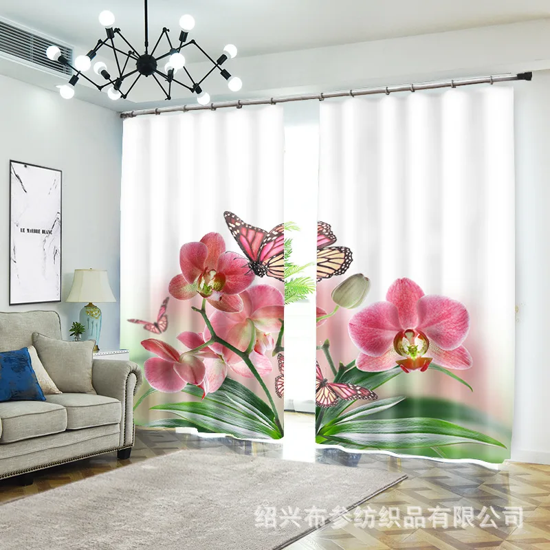 

plant 1set Digital print blackout curtains for window treatment blinds finished drapes window curtains Living room bedroom CU227