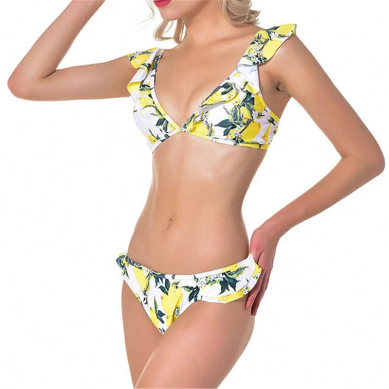 

Women's Swimming Suit Sexy Bikini Swimsuit Sexy Women Bikini Set Floral Print Padded Swimwear Bathing Swimsuit Beachwear 2019