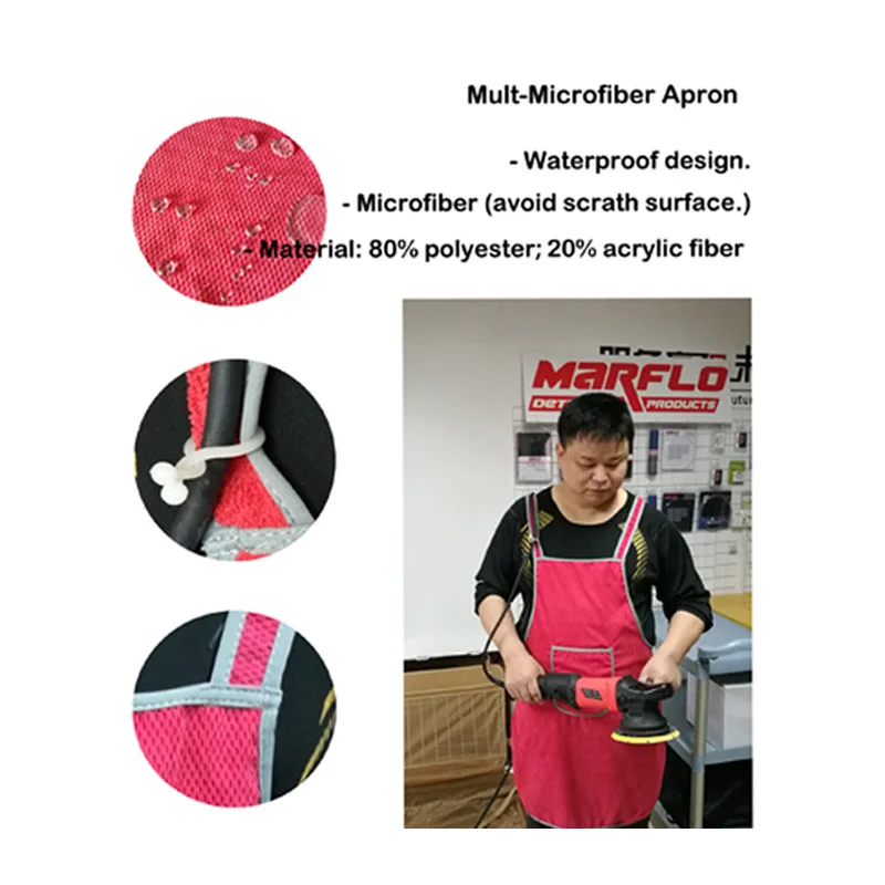 Paint Care Cleaning Waterproof Apron Car Wash Microfiber Apron MARFLO Professional Auto Detailing Waterproof And Dustproof Cloth