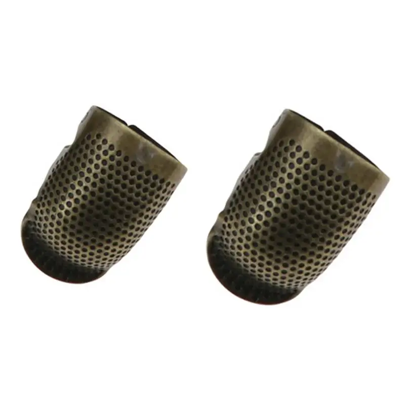 

2PCs Sewing Thimble Finger Protector Adjustable Finger Metal Shield Protector Pin Needles Sewing Quilting Craft Accessories