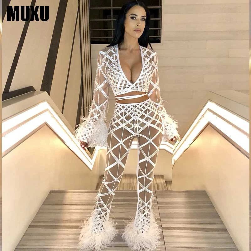 white glitter two piece set