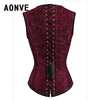 Aonve Steampunk Overbust Women Corset Red Blue Steel Bones Korse Top Black Gothic Clothes Mujer Punk Goth Costumes S-2XL ► Photo 2/6