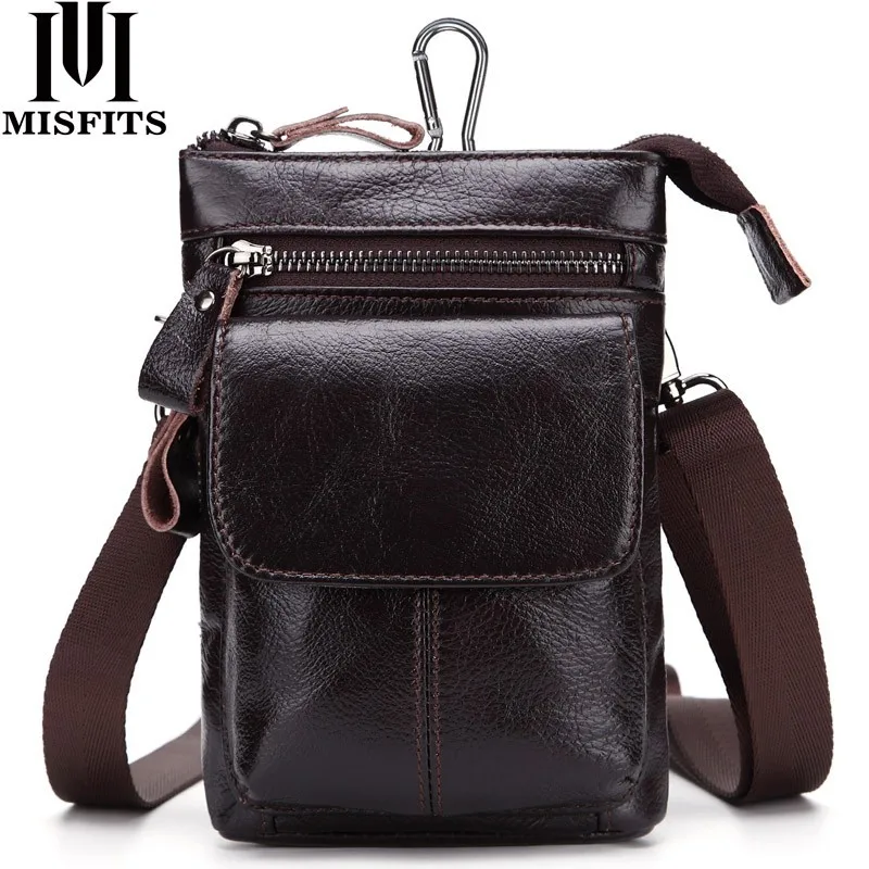 2017 الجديدة الرجال أكياس جلد طبيعي خمر حزام الخصر حزمة رجل حقيبة الذكور رسول حقائب الكتف crossbody الهاتف الصغيرة الخصر حقيبة