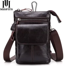 2017 NEW Genuine Leather Men Bags Vintage Belt Waist Pack Men Shoulder Crossbody Bag Male Messenger Bags Phone Small Waist Bag brand hand made genuine crazy horse leather small cross body shoulder bag men s messenger bags male waist belt pack for travel