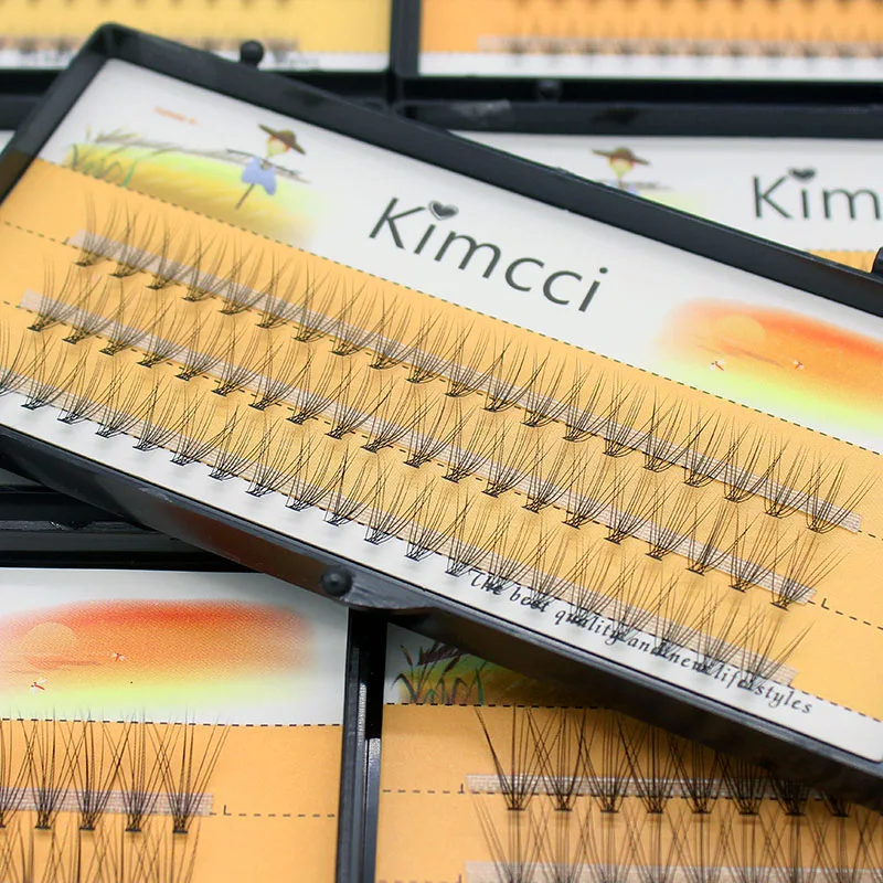 

Kimcci Professional Eyelash Extension Natural Hand Made 10D Mink Makeup Individual Cluster Eye Lashes Grafting False Eyelashes
