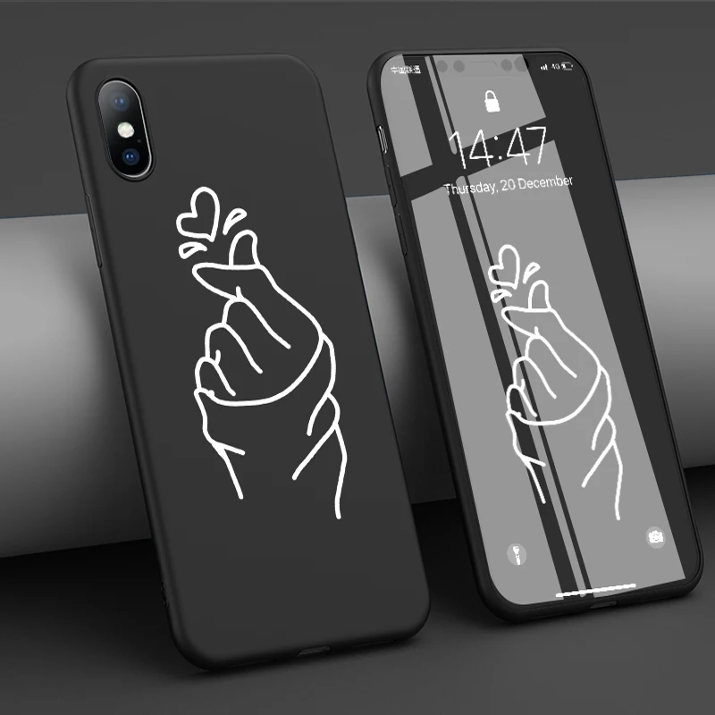 Чехол с животными для iPhone 6 6S 7 8 Plus X XR XS Max Love Heart задняя чехол 5 5S se Матовый