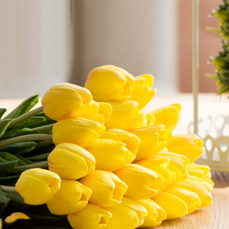 

10pcs/lot Tulip Artificial Flowers Wedding Decor Simulation Flower Bouquet Real Touch for Home Garden decor