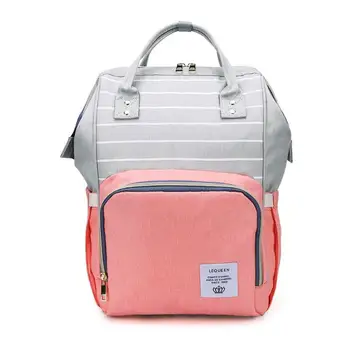 

Stripes Waterproof Mummy Diaper Backpacks Large Capacity USB Port Maternity Nursing Baby Nappy Bag