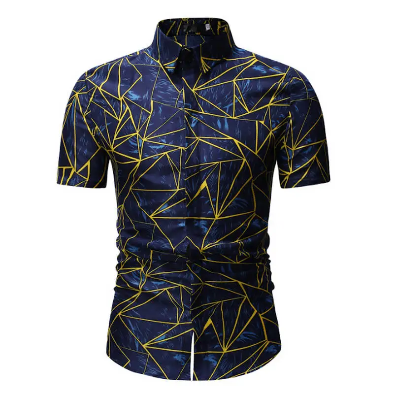 

Mens Hawaiian Shirt Male Casual camisa masculina Printed Beach Shirts Short Sleeve brand clothing Free Shipping Asian Size 3XL