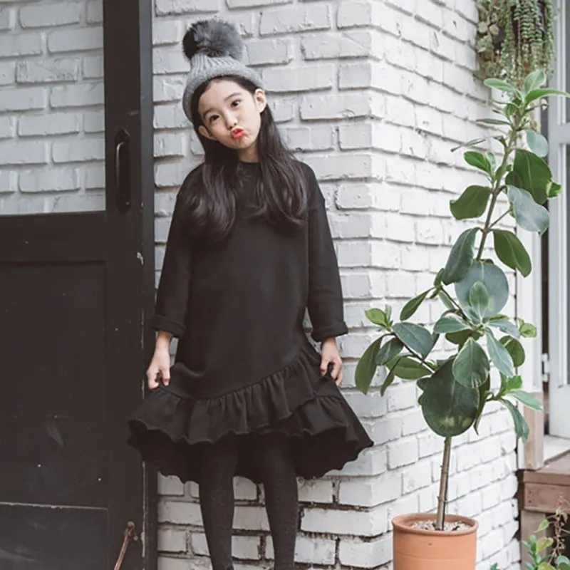 long sleeve black christmas dress