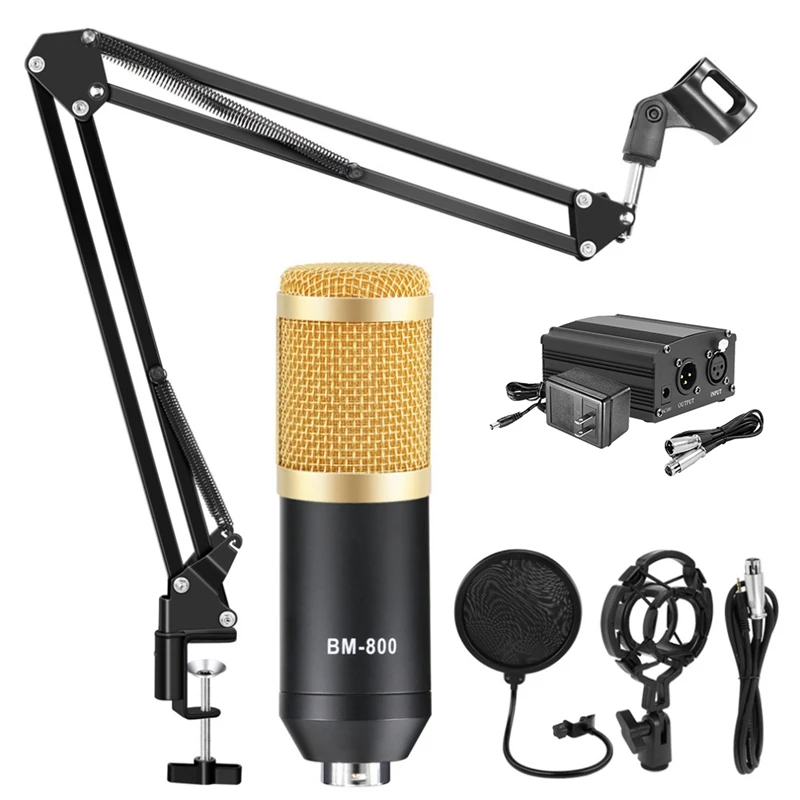 

Bm 800 Karaoke Microphone Kits Professional Bm800 Studio Condenser Microphone Bundle Mikrofon With Filter Phantom Power Us Plu