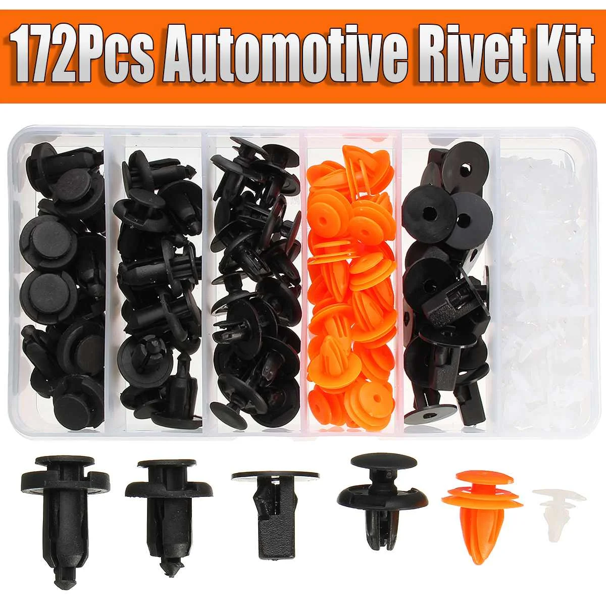 

172Pcs Auto Bumper Fastener Engine Cover Car Door Trim Panel Clip Fasteners Puller Interior for Toyota Tools Accessories