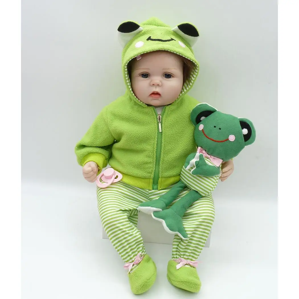 

Eyes Unisex Soft Doll Green Gift Kids Silicone Baby Opened 2 Realistic Collectibles Playmate 4Years Clothes With Reborn