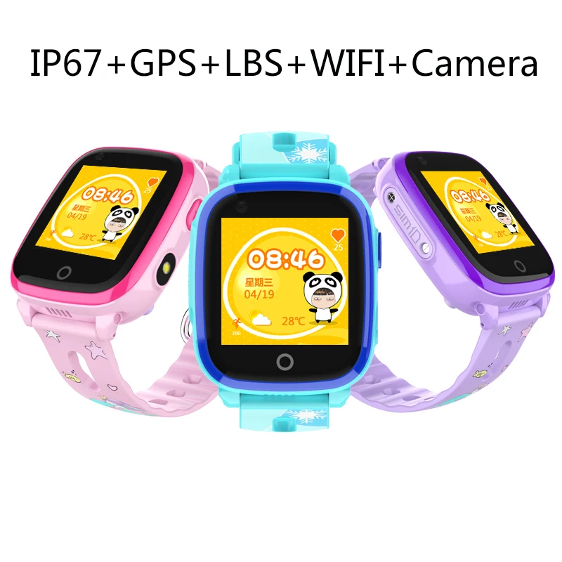 Excelvan DF33 IP67 водонепроницаемые Детские умные часы gps трекер SOS ребенок 4G wifi HD Удаленная камера умные часы совместимые с IOS и Android