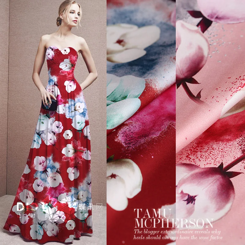 

Clothing bedding printed stretch silk satin fabric soft breathable silk fabric for dress natural silk fabric silk cloth