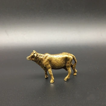 

Collectable Chinese Brass Carved Animal Zodiac Cattle Exquisite Small Statues