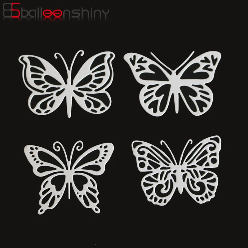 

BalleenShiny DIY 4pcs/set Butterflies Metal Cutting Die Embossing Stencil Scrapbook Paper Decorative Craft Card Template Die