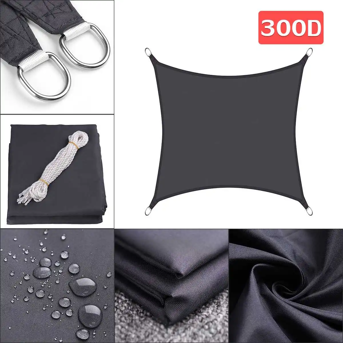 280GSM HDPE Farbic في للماء قابل للسحب الشمس الظل المأوى حديقة المظلة مظلة ظلة