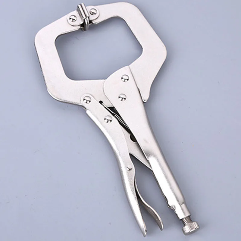 

1x11 Steel C Clamp Vise Grip Locking Welding Pliers Wood Tenon Locator Silver