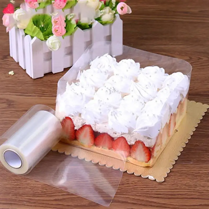 Прозрачный мусс, торт, десерт, окружающий жесткий ограниченный декоративный лист, пищевая пленка по краям торта, OPP пластиковая лента