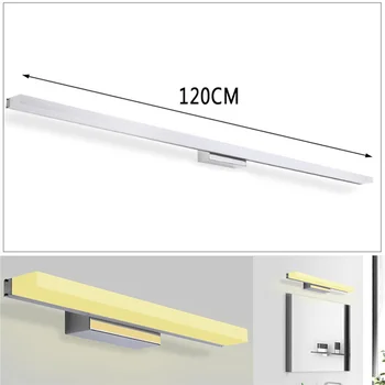

120cm 20W 96 LED Mirror Front Lamp Morden Bathroom Toilet Vanity Wall Makeup Light Wall Lamp Stainless Steel 1600LM 85-265V