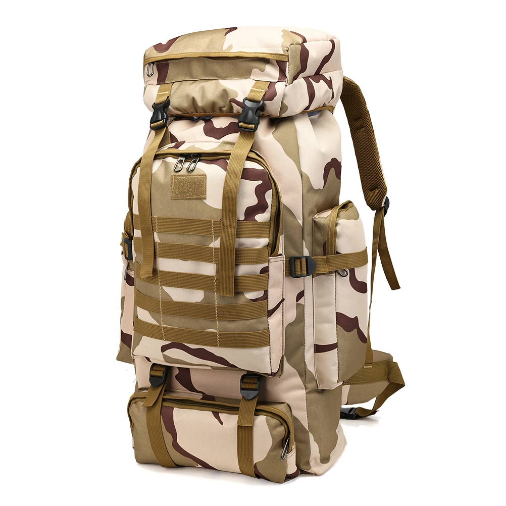 

80L Waterproof Climbing Camouflage Backpack Travel Large Capacity Backpacks Male Luggage Shoulder Bag Outdoor Sport Bagpack