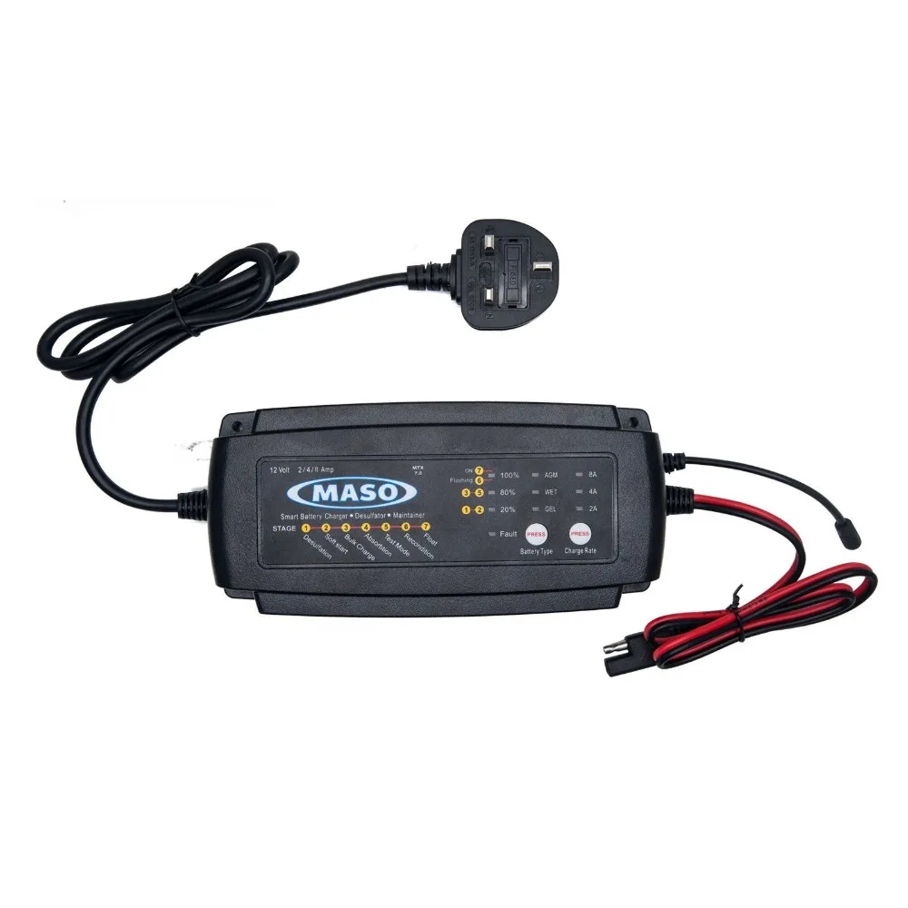 2/4/8 A Car Smart Battery Charger Conditioner Lead Acid Battery Motorcycle Boat