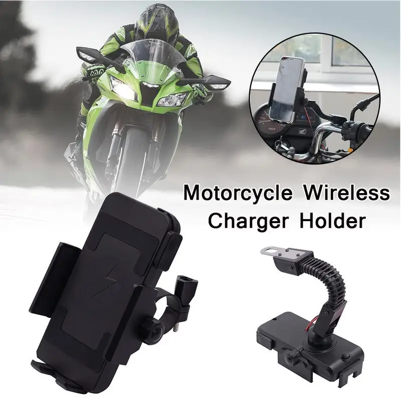 

Motorcycle Phone Holder Wireless Waterproof Shock-proof Charger Universal For Smartphones Fast Charging Moto Accessories