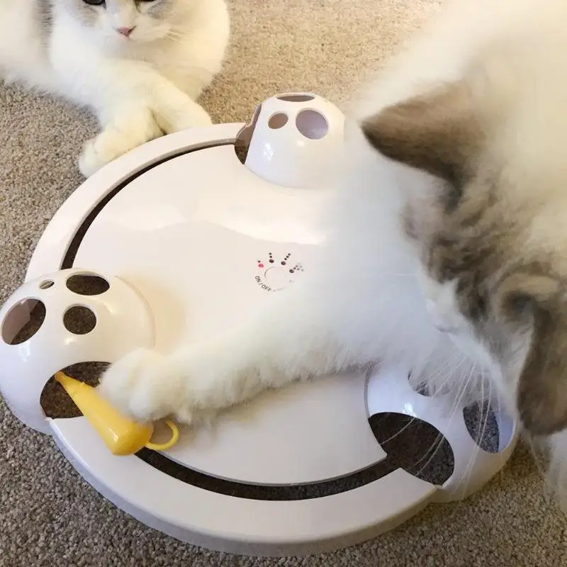 

Pet Cat Automatic Rotating Mice Catch Plate Electric Interactive Teaser Toy for Cat Kitten Funny Training Toy Cat Products