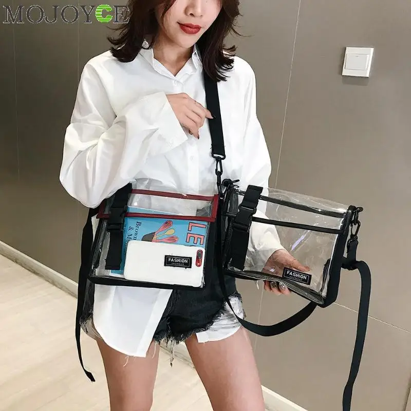 Causual PVC شفاف واضح Crossbody أكياس للمرأة رسول حقيبة كتف حقيبة يد صغيرة هلام حقيبة بلاستيكية شفافة بولسا الأنثوية