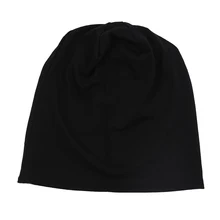 HTHL-мужские и женские шапочки хип-хоп унисекс вязаная шапка головной убор черный