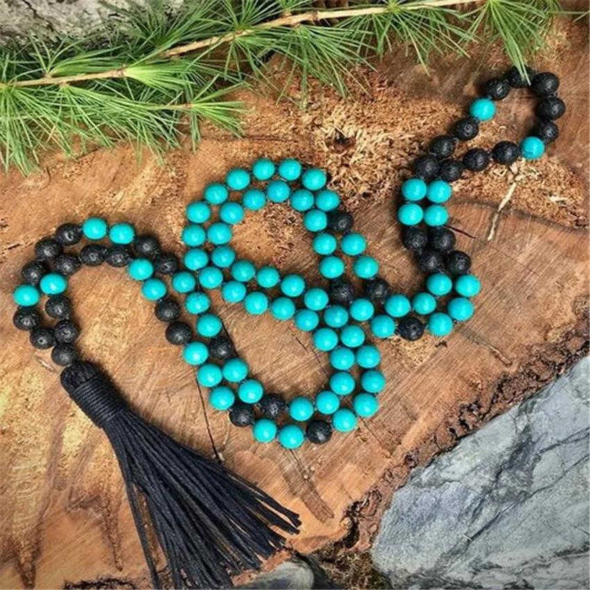 8 мм Синий 108 бусины кисточки узел ожерелье Горячая Классическая медитация элегантный Лаки Сутра дешево молиться Чаки благословить буддизм