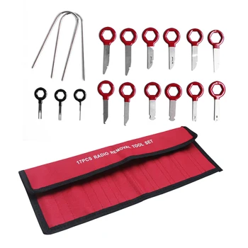

17Pcs Car Stereo Audio CD Player Removal Tools Set Stainless Steel Car Radio Removal Key Tool