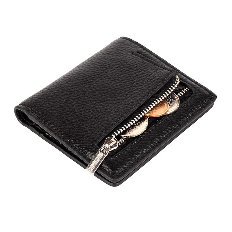 

Women's Genuine Leather Small Compact Bifold Pocket Wallet Ladies Mini Purse With Id Window Dropshipped Fashion Purse 592-40