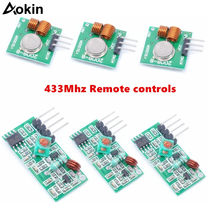 433 МГц Супергетеродинный RF приемник и передатчик модуль для Arduino uno беспроводной