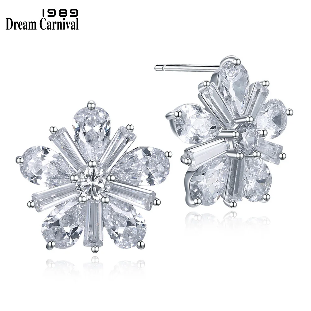 

DreamCarnival 1989 Star Galaxy Design Sterling Silver Jewelry Earing Clear CZ Summer Hot Gift Small 925 Stud Earrings SE13742
