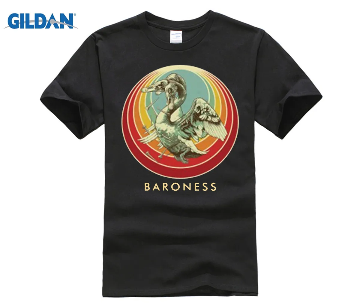 

GILDAN New Baroness Rock Band Duck Logo Men's Black T-Shirt T Shirt Men Summer Casual Anime T Shirt Homme