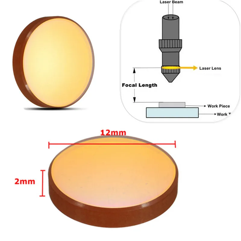 Диам 12 мм FL 50,8 мм-ZnSe фокусная линза для CO2 лазерной резки гравировка фокусным учебное преподавание физики питания