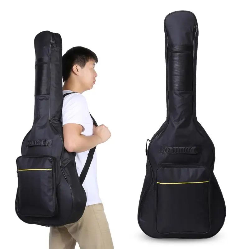 

NEW Padded Protective Classical Adjustable double shoulder Acoustic Guitar Bag Black Carry Case Bag Waterproof Two Front Pockets