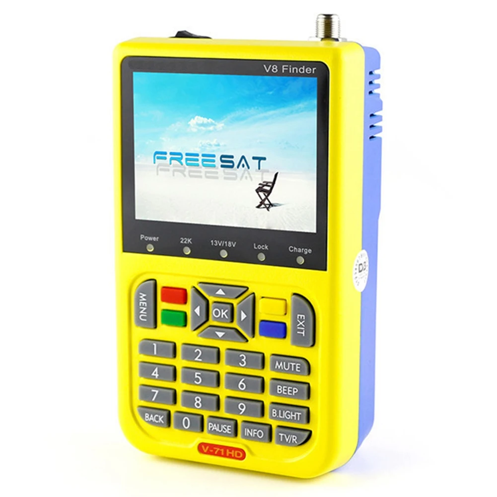 

FREE SAT V8 Finder HD DVB-S2 Digital Satellite Finder High Definition Sat Finder DVB S2 Satellite Meter Satfinder 1080P (EU Pl