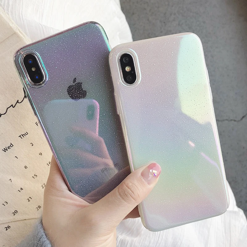 LOVECOM الملونة التدرج قوس قزح خزائن هاتف آيفون XS ماكس XR XS X 6 6 S 7 8 زائد PC الصلب كامل الجسم الهاتف الغطاء الخلفي كوكه هدية
