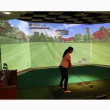 300x300 см/300x100 см мяч для гольфа симулятор влияние дисплей проекционный экран Крытый Белый Ткань Материал